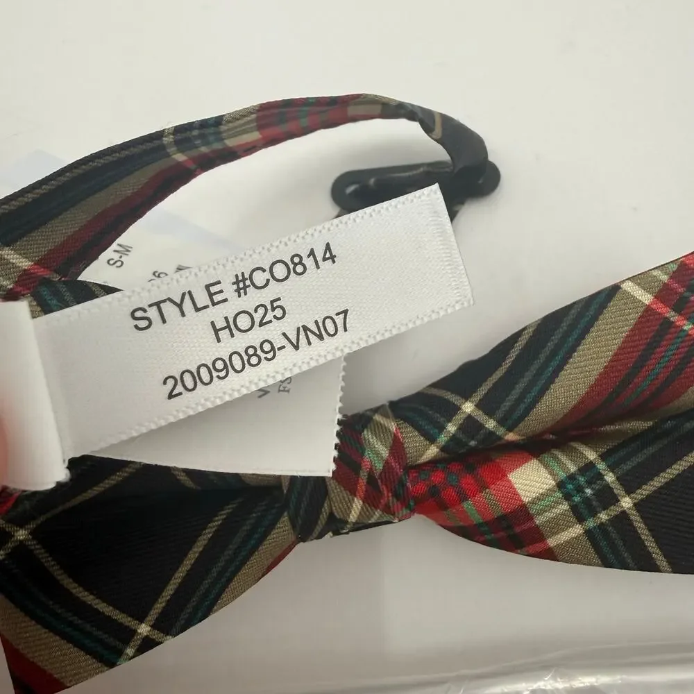 J.Crew Boys Silk Tie Size Small/Medium NWT bow tie Stewart tartan Formal Holiday